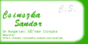 csinszka sandor business card